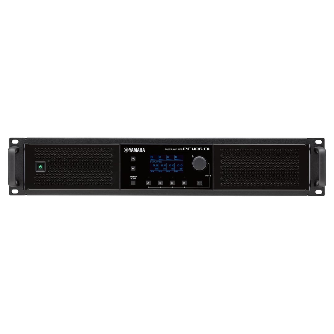 Slutsteg med inbyggd DSP, 4x900W (4Ohm)/4x600W (100v), Dante, 2HE/19"