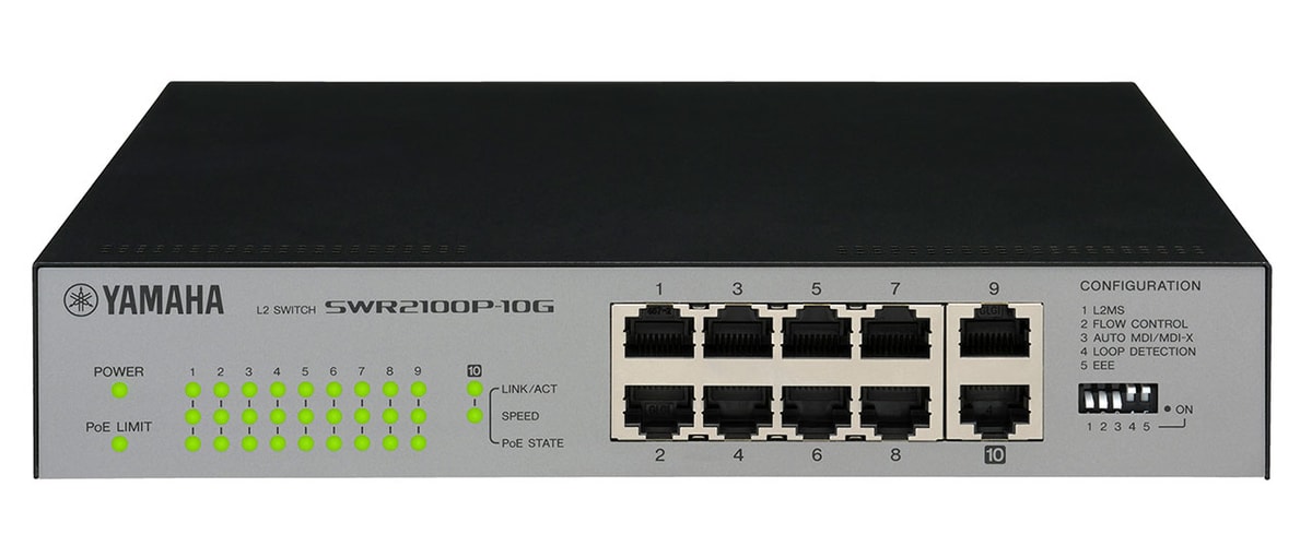 Nätverksswitch, 10-portar RJ45, PoE