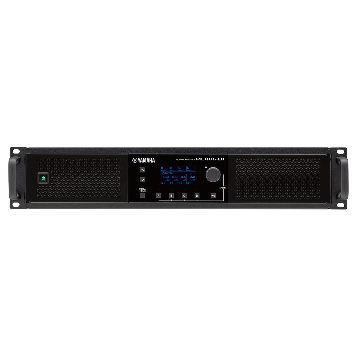 Slutsteg med inbyggd DSP, 4x900W (4Ohm)/4x600W (100v), Dante, 2HE/19"