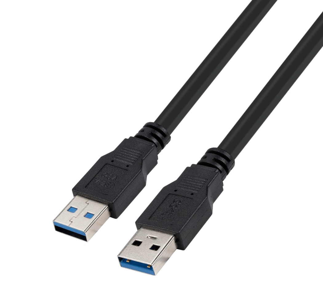 USB 3.0-kabel, typ A hane - typ A hane, 3 meter, svart