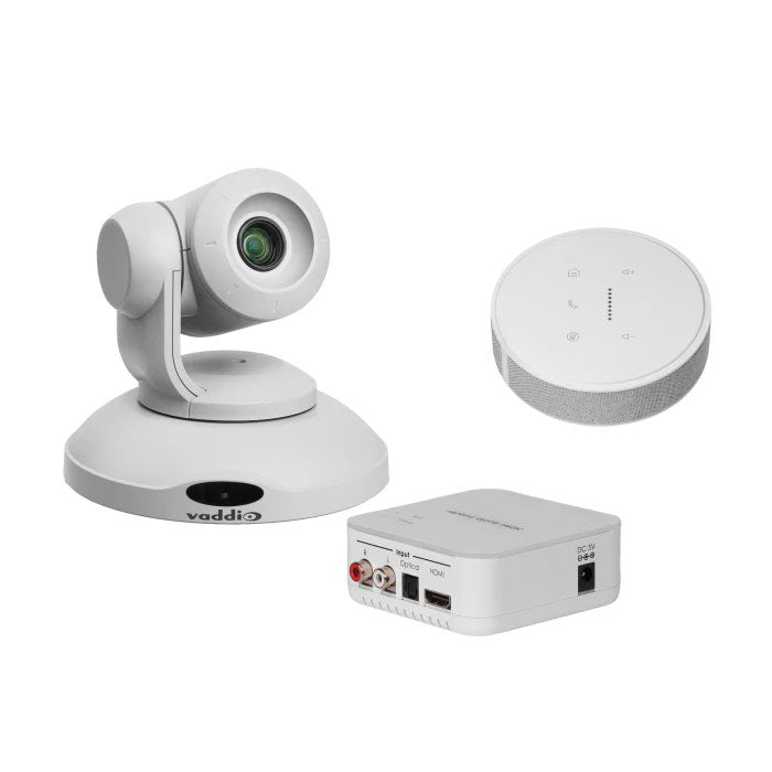 Conferenceshot AV bundle med bordsmikrofon och HDMI-extractor, vit